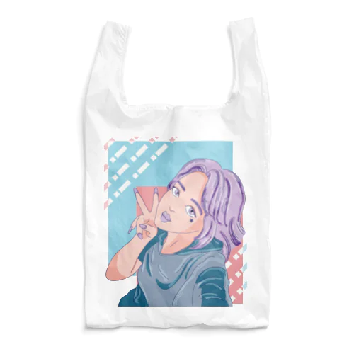 エモい自撮りギャルTシャツ Reusable Bag