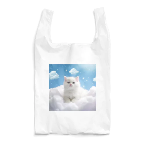 ホワイトキャットと星空のグラデーション Reusable Bag