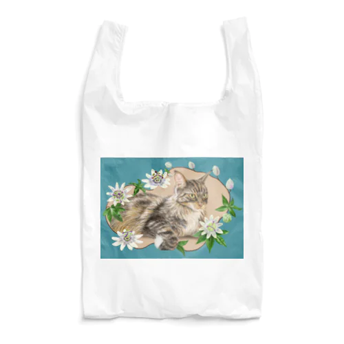 🌼花と猫😸　トケイソウ Reusable Bag