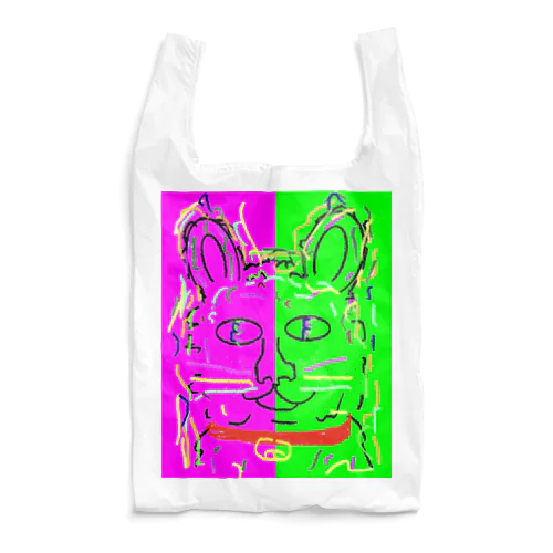 ぬこ緑ピンク Reusable Bag