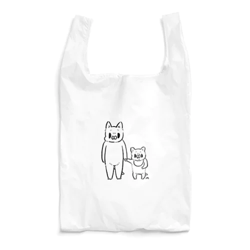 猫親子柄（単色） Reusable Bag