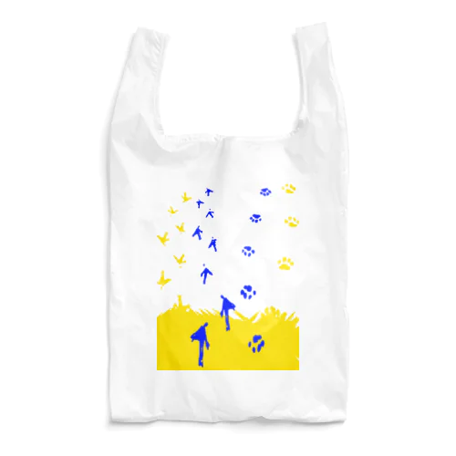 足跡(猫と鳥) Reusable Bag