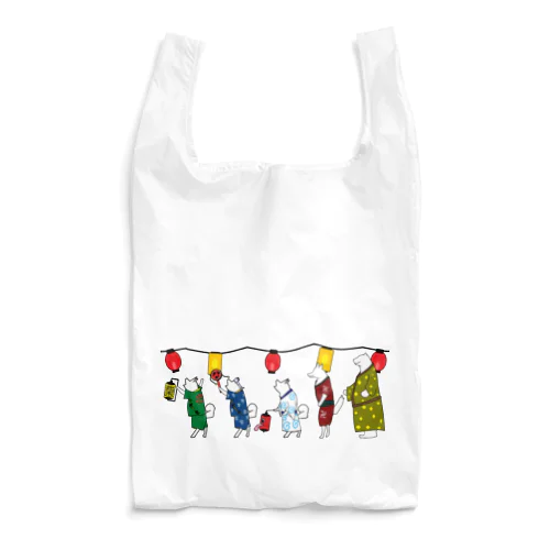 皆でお祭り楽しいな Reusable Bag