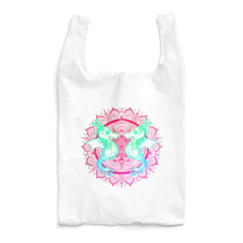 タツノオトシゴ 曼荼羅 白 Reusable Bag