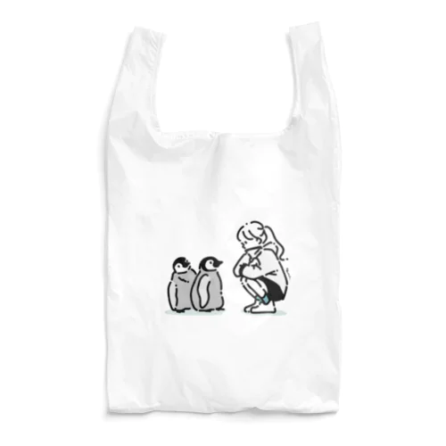 ペンギンと女の子 Reusable Bag