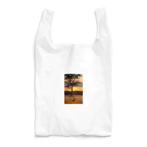 ダチョウと夕日 Reusable Bag