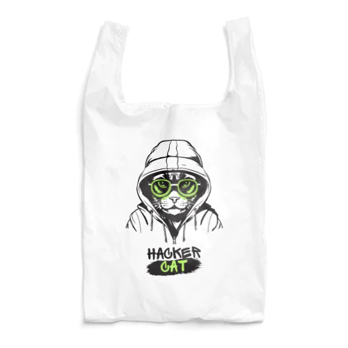 cat ハッカー　 Reusable Bag