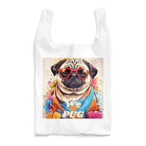 We♥PUG　色彩（パグ大好き！） エコバッグ