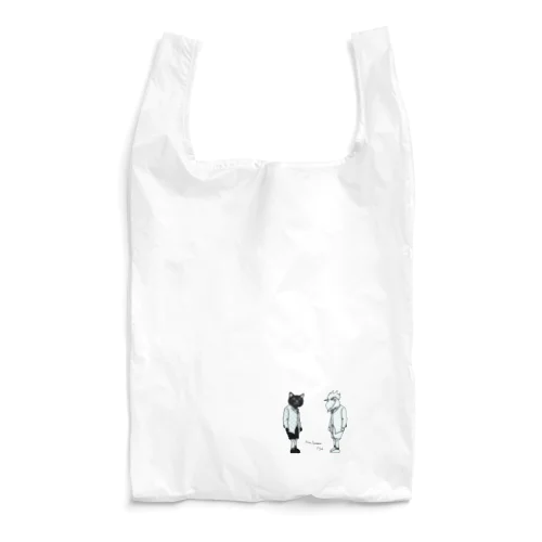 B_Lack_Cat&Mr.CHICKENHEART Reusable Bag