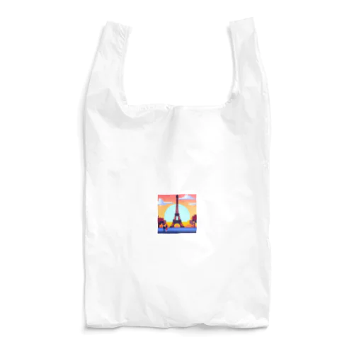 フランスの風景のピクセルアート Reusable Bag