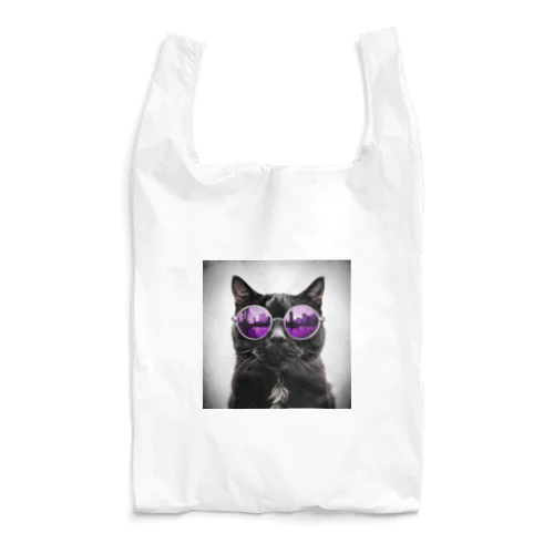 黒猫紫サングラス Reusable Bag