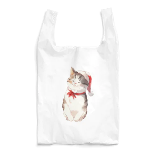 可愛い猫サンタが運ぶ幸せ Reusable Bag