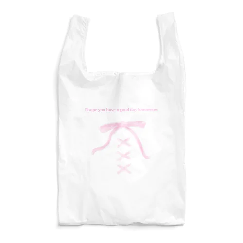 pink Lace up Reusable Bag