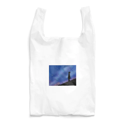 天の川を見つめる少女 Reusable Bag