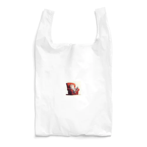 Cat drinking coffee（コーヒーを飲む猫） Reusable Bag