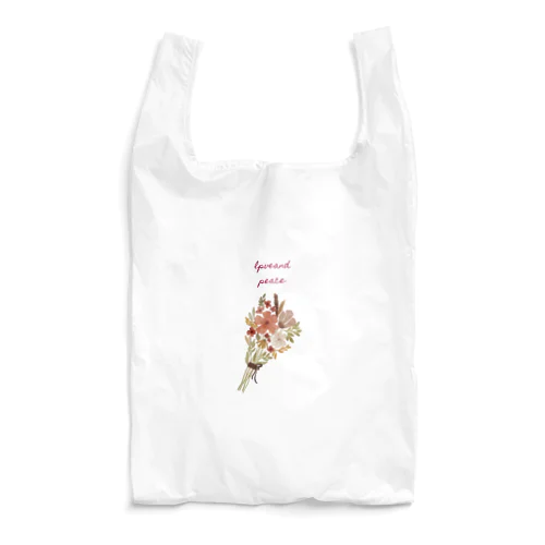 花束柄loveandpeace Reusable Bag