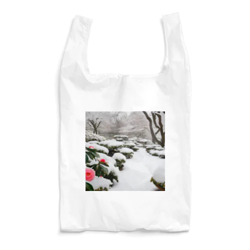 風景グッズ（雪と寒椿の日本庭園） エコバッグ
