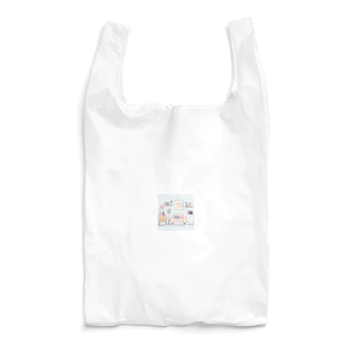 家具のシンプルで可愛いカラーイラスト Reusable Bag