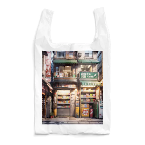 アニメ調コンパクトなアジアのレトロな繁華街 Reusable Bag