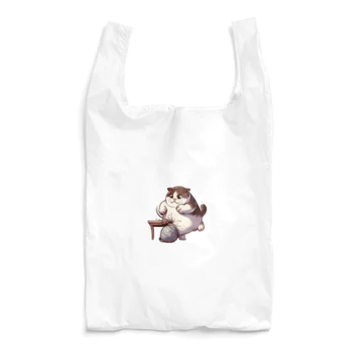 怒っている太った猫 Reusable Bag