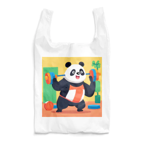 筋トレをするパンダイラストのグッズ Reusable Bag