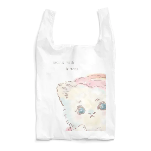 子猫とレース / エコバッグ Reusable Bag