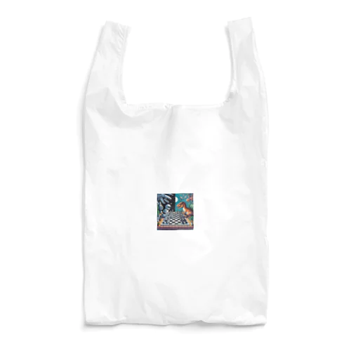 ロボットと恐竜のチェスゲームのドット絵D Reusable Bag