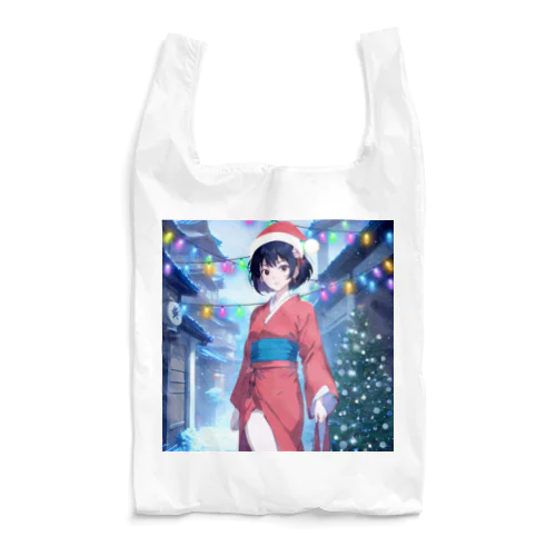 日本人女性クリスマスツリー Reusable Bag