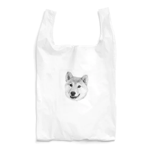 笑うきつね柴　モノクロ Reusable Bag