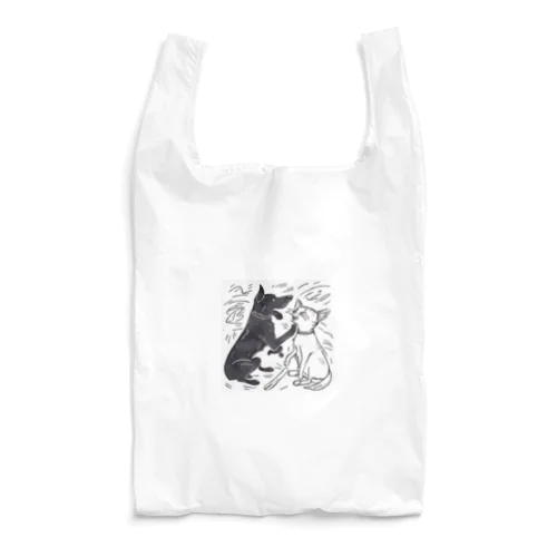 犬と猫のたたかい Reusable Bag