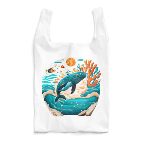 ダイナミックに飛ぶクジラちゃん Reusable Bag