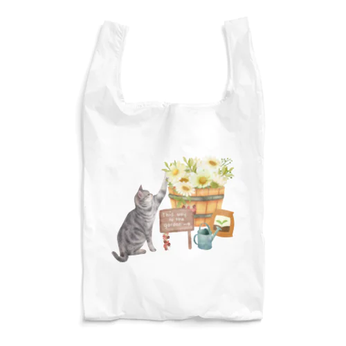 お花が好きな猫 Reusable Bag