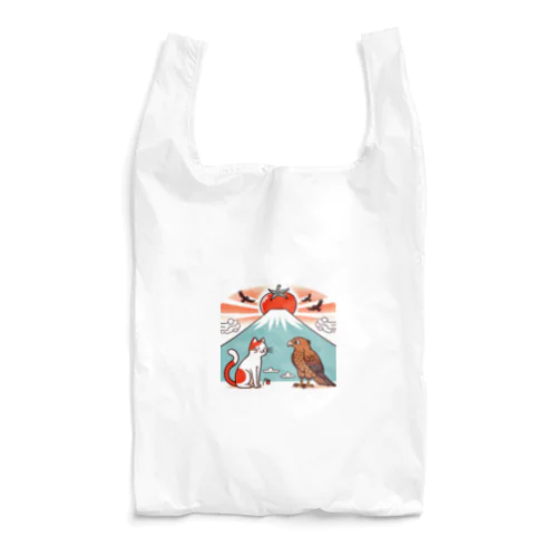 猫と一富士二鷹三トマト Reusable Bag