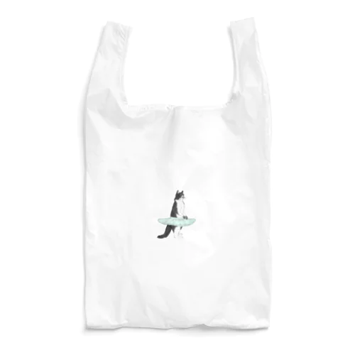 バレリーナ黒ぶち猫 Reusable Bag