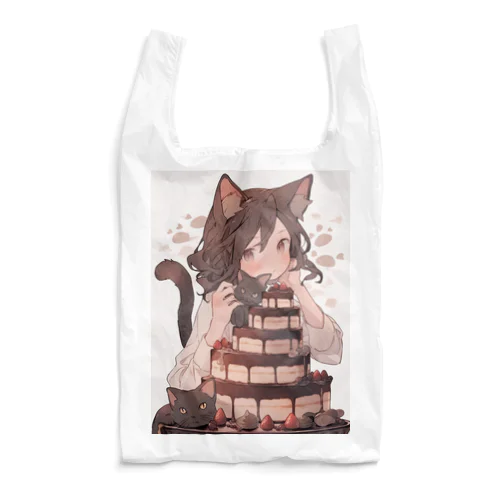 ネコちゃんとチョコレートケーキ Reusable Bag