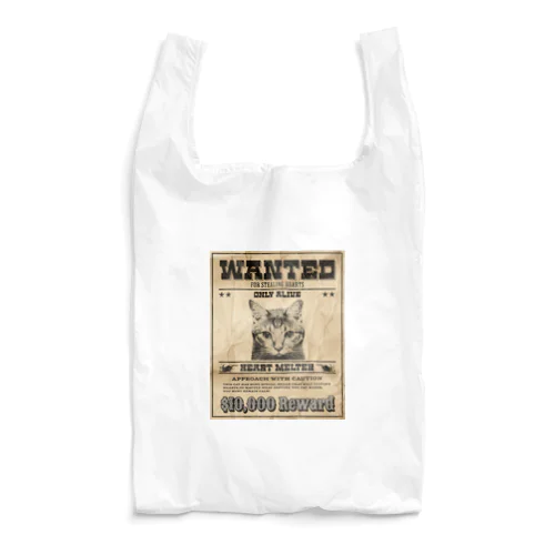 WANTED ハート泥棒（舌をだす猫） Reusable Bag