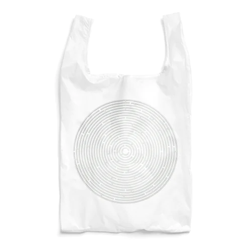 白い陰影の同心円の迷路 Reusable Bag