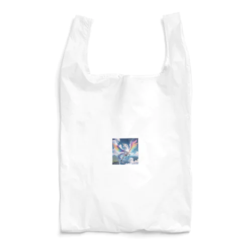 レインボーカラーの羽で空を飛ぶ夢見る子ペガサス Reusable Bag