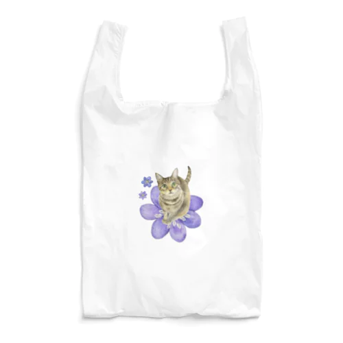 キジトラくんミスミソウに乗る Reusable Bag