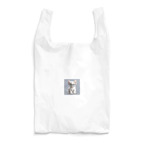 メガネと白い子猫　part１ Reusable Bag