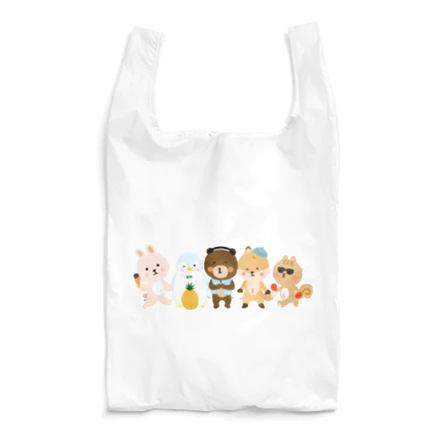 きつね、うさぎ、くま、りす、ペンギン Reusable Bag