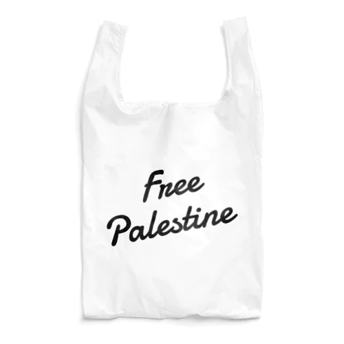 FreePalestine：黒文字 Reusable Bag