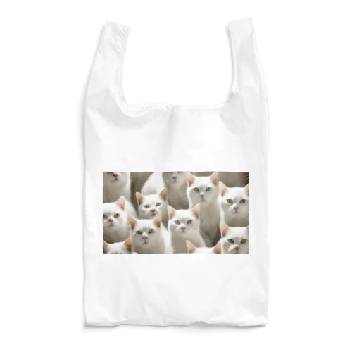 白猫ぎっしり Reusable Bag