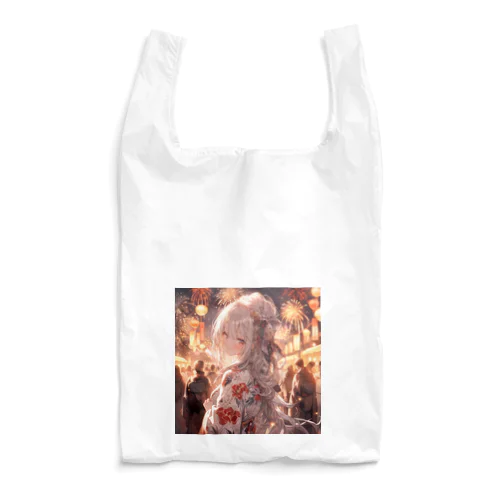 銀髪美女 シリーズ2 in 花火大会 Reusable Bag