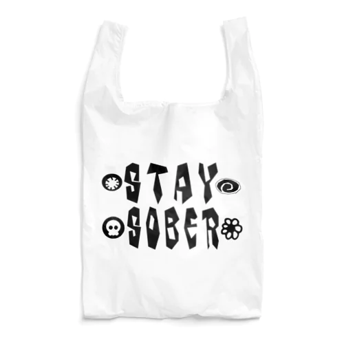 STAY SOBER（シラフのままで）（黒１） Reusable Bag