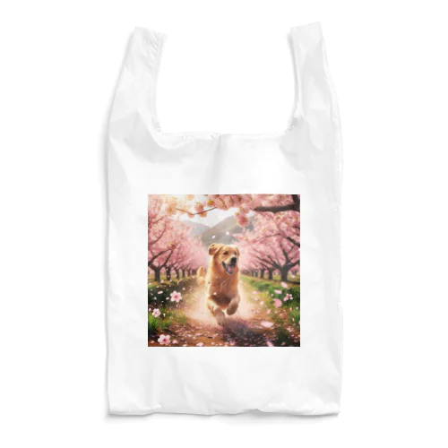 桜とゴールデンレトリバー Reusable Bag