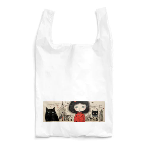 黒ねこさんとねこ子さん Reusable Bag