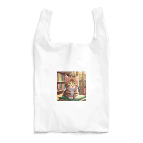 茶猫と図書室 Reusable Bag