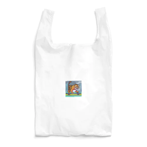 スケートボードに乗っているトラ Reusable Bag