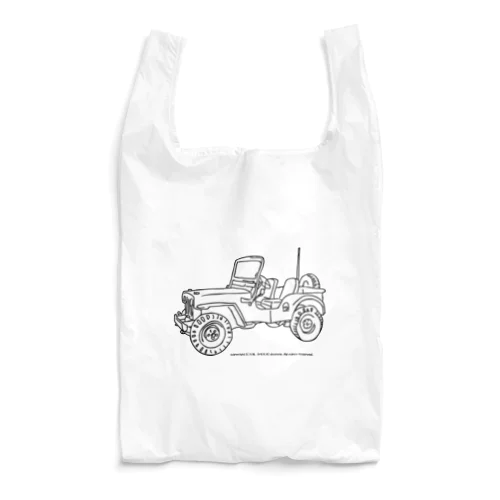 Jeep イラスト ライン画 Reusable Bag